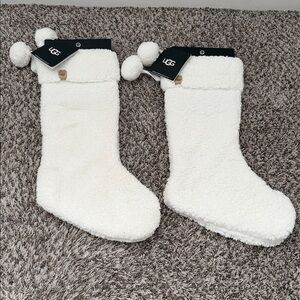 UGG Classic Sherpa Christmas Stocking in Cream set of 2